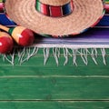 Mexico sombrero wood background mexican sombrero cinco de mayo Royalty Free Stock Photo