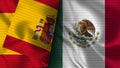 Mexico and Spain Realistic Flag Ã¢â¬â Fabric Texture Illustration