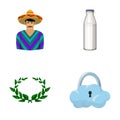 Mexico, sports and other web icon in cartoon style.food, security icons in set collection.