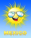 Mexico Sun Smiling Means Sunny 3d Illustration