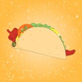 Mexico Taco Sketch Vector Royalty Free Stock Photo