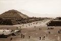 mexico teotihuacan pyramids retro