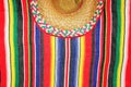 Mexico traditional sombrero cinco de mayo rug poncho fiesta with stripes