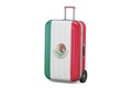 Mexico travel concept, suitcase with Mexican flag. 3D rendering Royalty Free Stock Photo