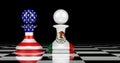 Mexico and the United States confrontation and relations concept. 3D rendering