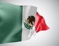 Mexico, vector flag with waves and bends waving in the wind on a white background Royalty Free Stock Photo