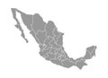 Mexico vector map icon for atlas on white background