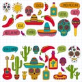 Mexico vector pattern. Day of the Dead. Icons for posters, banners, backgrounds. Royalty Free Stock Photo