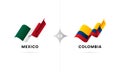 Mexico versus Colombia. Football. Vector illustration.