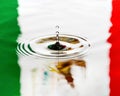Mexico Water drip close macro flag of country