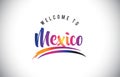 Mexico Welcome To Message in Purple Vibrant Modern Colors.