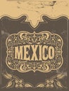 Mexico western style, mexican theme vector poster card template
