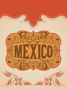 Mexico Western Style, Mexican Theme vector poster card template