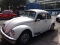 Mexico. White car in street of Mexico city Royalty Free Stock Photo