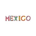 Mexico word, colorful template design for magazine, brochure or booklet cartoon vector Illustration