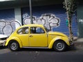 Mexico. Yellow car in street of Mexico city Royalty Free Stock Photo
