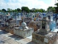 Mexico Yucatan Colorful cemetery in Isla Mujeres