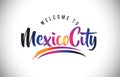 MexicoCity Welcome To Message in Purple Vibrant Modern Colors. Royalty Free Stock Photo