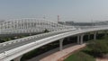 Meydan bridge in Dubai in cloudy afternoon