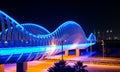 Meydan bridge in Dubai at night Royalty Free Stock Photo