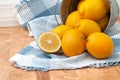 Meyer Lemons Falling out of a Pail