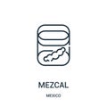 mezcal icon vector from mexico collection. Thin line mezcal outline icon vector illustration