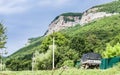 Mountain in Caucasus. Green leaf forest. Mezmay and Guamka. Krasnodar region,