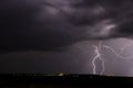 Lightning storm over city in Oklahoma Royalty Free Stock Photo