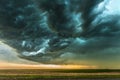 Storm over field in Oklahoma Royalty Free Stock Photo