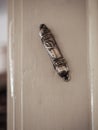 Mezuzah, a decorative case with piece of parchment called a klaf. Jewish house