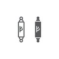 Mezuzah line and glyph icon, door and judaism, jewish doorpost sign, vector graphics, a linear pattern on a white