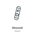 Mezuzah outline vector icon. Thin line black mezuzah icon, flat vector simple element illustration from editable religion concept Royalty Free Stock Photo