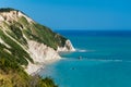 The Mezzavalle beach in the Conero area near Ancona during the summer