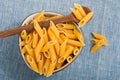 Mezze penne rigate pasta Royalty Free Stock Photo