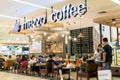 Mezzo Coffee, Bangkok, Thailand - August 5, 2017: Coffee shops in department stores sell expensive coffee. But most people choose