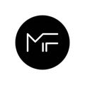 Black solid icon for Mf, letter and company Royalty Free Stock Photo