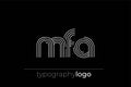 MFA modern geometric typography logo Royalty Free Stock Photo