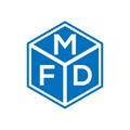 MFD letter logo design on black background. MFD creative initials letter logo concept. MFD letter design Royalty Free Stock Photo