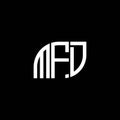 MFD letter logo design on black background. MFD creative initials letter logo concept. MFD letter design.MFD letter logo design on Royalty Free Stock Photo