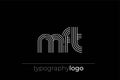 MFT modern geometric typography logo Royalty Free Stock Photo