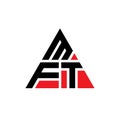 MFT triangle letter logo design with triangle shape. MFT triangle logo design monogram. MFT triangle vector logo template with red Royalty Free Stock Photo