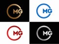 MG Initial circle shape Gold color later Logo Design