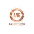 MG Initial Letter circle wood logo template vector