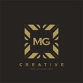 MG initial letter luxury ornament monogram logo template vector Royalty Free Stock Photo