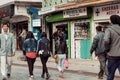 MG MARG, Gangtok, India 3rd January 2019: Street scene in popular mall road of MG Marg Gangtok. city is now a lively cultural Royalty Free Stock Photo