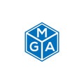 MGA letter logo design on black background. MGA creative initials letter logo concept. MGA letter design