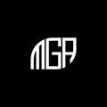MGA letter logo design on black background. MGA creative initials letter logo concept. MGA letter design