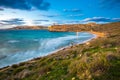 Mgarr, Malta - The famous Ghajn Tuffieha bay at blue hour on a long exposure shot