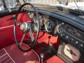 1967 MGB Roadster vintage car Interior. Royalty Free Stock Photo