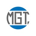 MGT letter logo design on white background. MGT creative initials circle logo concept. MGT letter design Royalty Free Stock Photo